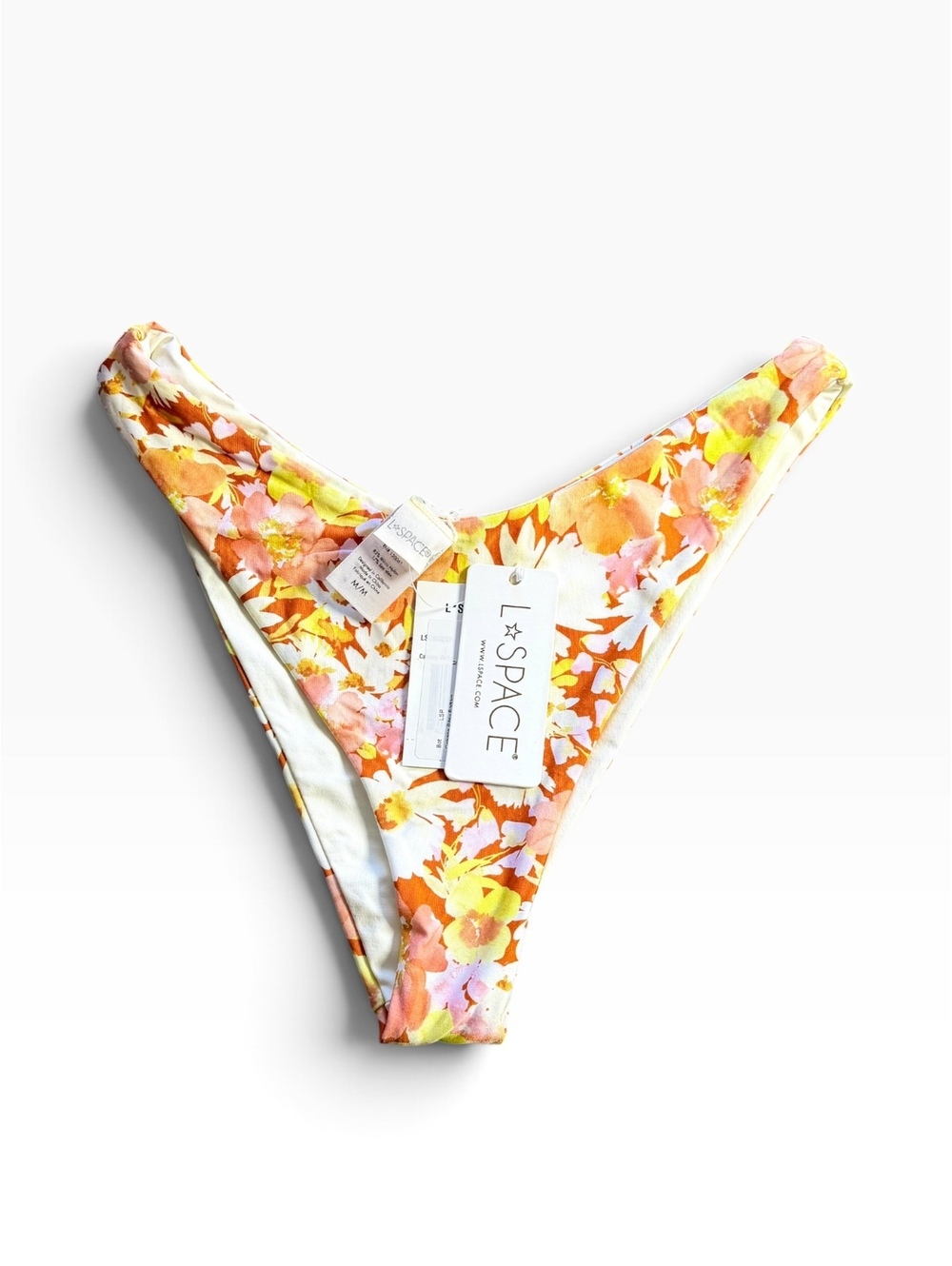 L*SPACE floral Cabana bitsy cheeky skimpy bikini bottom $88 size M NWT